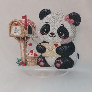 Completed diamond art tabletop decor